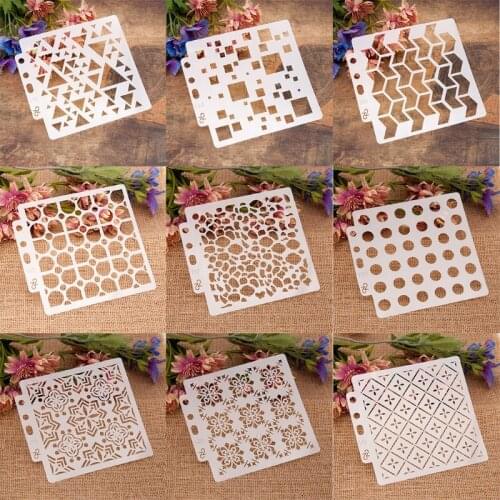 Geometric DIY Layering Stencils Painting Scrapbooking Coloring Embossing Album Decorative Template Card Tool