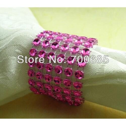Crystal diamond sheet cheap napkin ring pink color, napkin holder for wedding