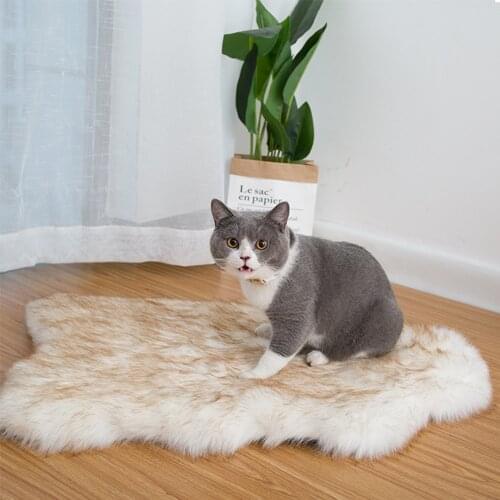 Dog Rug Faux Fur Orthopedic Dog Bed Cat Mat Curve White Dog Carpet Artificial Dog Bed For Big Medium Small Puppys Pet Supplies