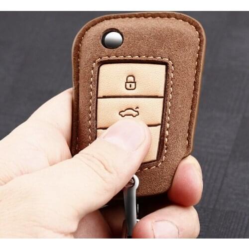 Leather Car Key Cover Case for VW Golf 7 Bora Jetta POLO GOLF Passat Skoda Octavia A7 Fabia SEAT Ibiza Leon MK7 Key Protact