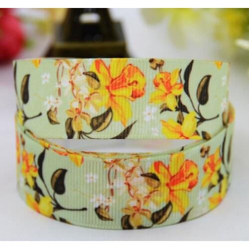 22mm 25mm 38mm 75mm Flowers Cartoon Printed grosgrain ribbon party decoration sewing supplies 10 Yards X-00244