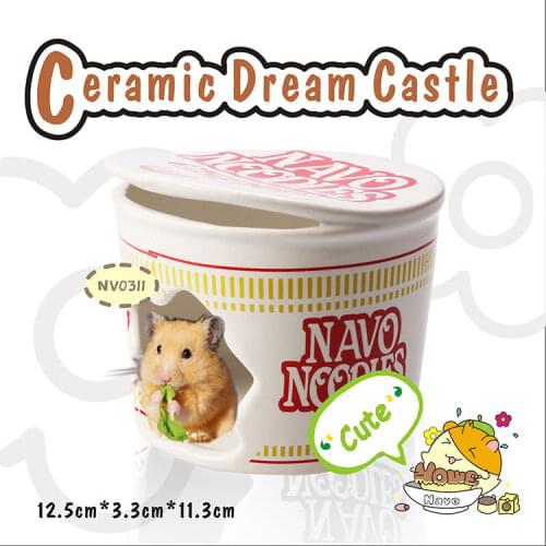 Cute Ceramics Ramen Noodles Whale Rabbit Cow Shape Hamster House Cages for Small Pet Cage Jaula Hamster Guniea Pig Hedgehog
