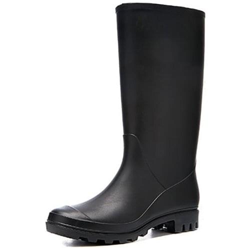 Fashion Winter Ladies High Rain Boots Light Waterproof PVC Rainboots Women Rubber Shoes Casual Wear-resistant Work Water Shoes