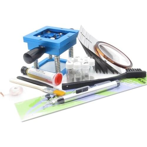BGA rework fixtures Kit 90x90 Universal Reballing Bga Stencil Kit for Laptop Gameconsole 10 pcs Stencil + free Gifts