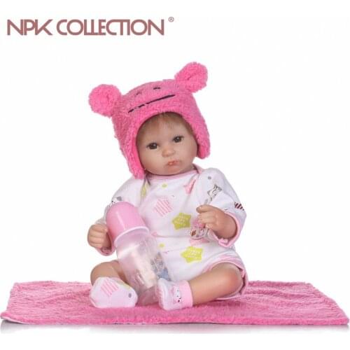 NPKCOLLECTION realistic 17inches 40cm Handmade Silicone vinyl adorable Lifelike toddler Baby Bonecas bebe doll reborn kids toys