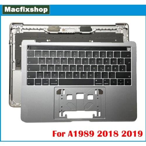 Original A1989 Topcase Touchbar For MacBook Pro 13" A1989 US Keyboard Topcase Case Cover Palm Rest 2018 2019 Space Grey Silver