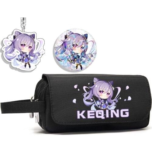Game Genshin Impact Diluc Klee Venti Paimon Stationery Pencil Box Student Pen Bag Pencil Case High Capacity Storage Bag Cosplay