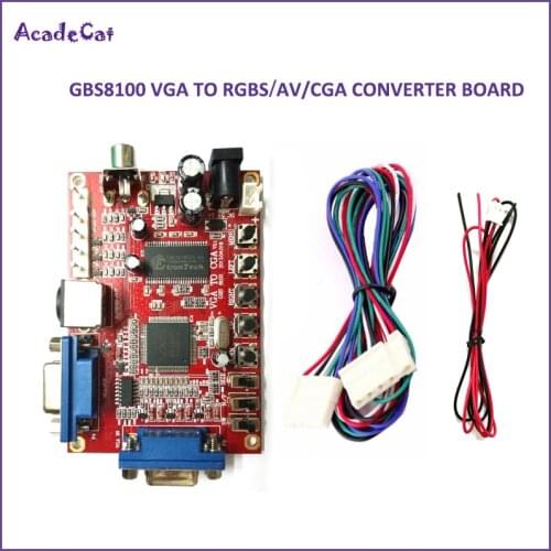 Free shipping VGA TO CGA 5 PINS RGBS/CVBS/S-VIDEO/AV video converter board CRT monitor converter board for game machine
