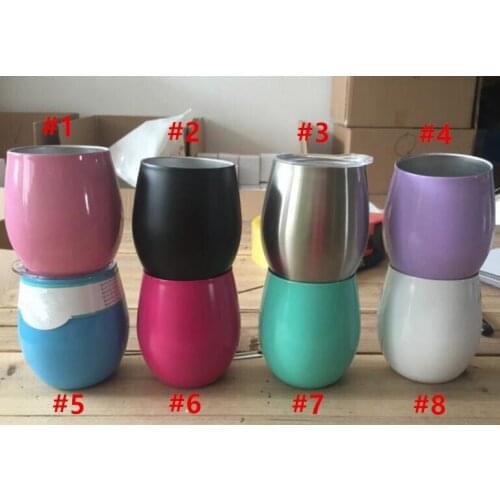Quevinal100pcs 8oz egg mug stemless wine glass double wall stainless steel vacuum insulated mug with lid and drinking coffee tea