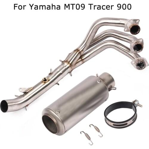 For Yamaha MT09 Tracer 900 Motorcycle Exhaust Muffler Tips Short 245MM Header Front Link Connect Pipe Whole System