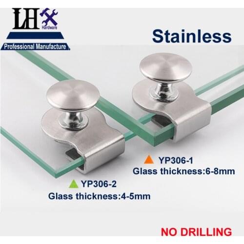 YP306 Glass Door Cabinet Knob Stainless 2 pcs for Home Bathroom Accessories Kitchen Cupboard Showcase Bookcase Window h