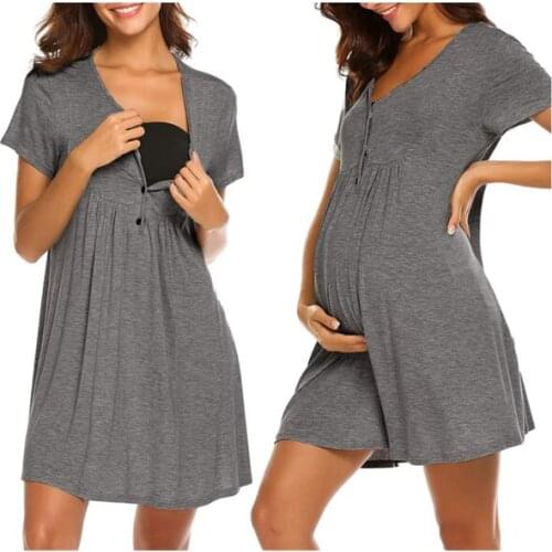 Maternity Womens Clothes 2021 Summer New Nursing Clothing For Pregnency Women Breastfeeding Maternity Dress Women Pajamas T0052