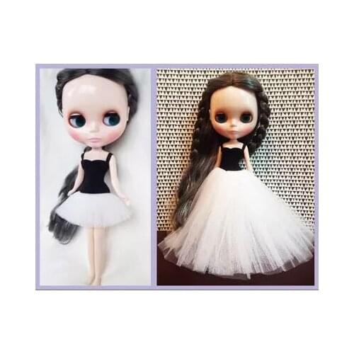 1/6 fashion doll dress Blyth White Black DIY Clothes Ballet Dress for 1/6 Blyth Doll accessories 30cm pullip doll Girls Toy Gift