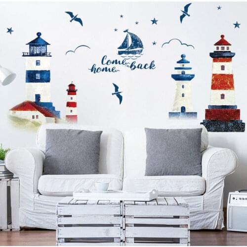 1pcs/set Nautical Boat Seagull Lighthouse Sea Ocean Home Wall Sticker Mural Sale