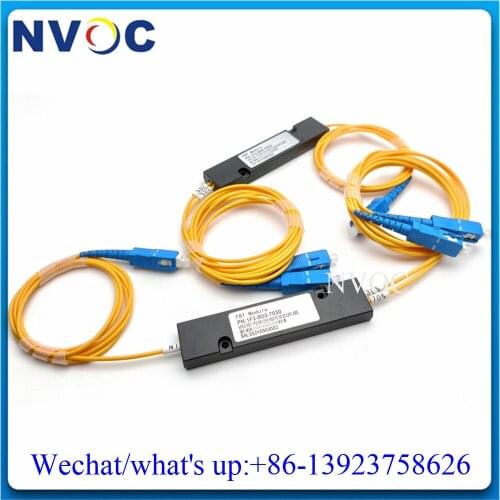 2Pcs 30/70 1X2 FBT1310/1550nm SC/FC/ST/LCPC Fiber Optic Coupler Connector,SM,DW,2.0/3.0mm,1M,ABS Box 90*20*10,2 Way PLC Splitter