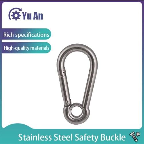 Rock Climbing Stainless Steel Safety Buckle Quick Hanging Mountaineering Buckle Quick/Slow Falling Safety Spring Buckle 2PCS