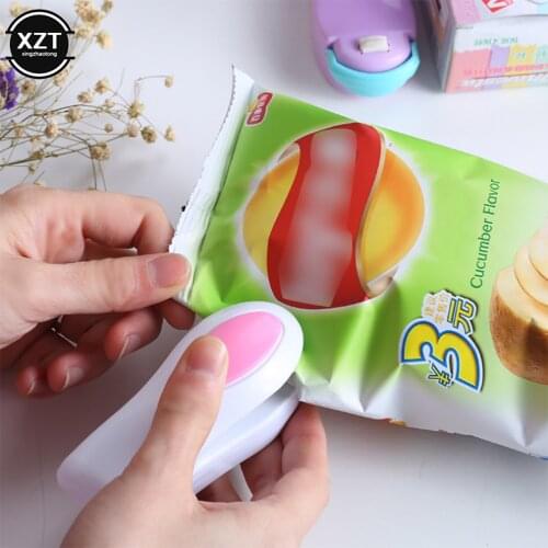 3 Colors Portable Mini Sealing Machine Food Clip Heat Sealing Machine Mini Heat Sealer Food Packaging Kitchen Storage Bag Clips