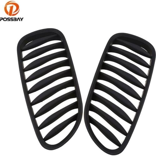 POSSBAY 2Pcs Car Racing Grills Matte Black Front Kidnery Grille Auto Exterior Accessories Fit for BMW Z4 Coupe E86 2006-2009