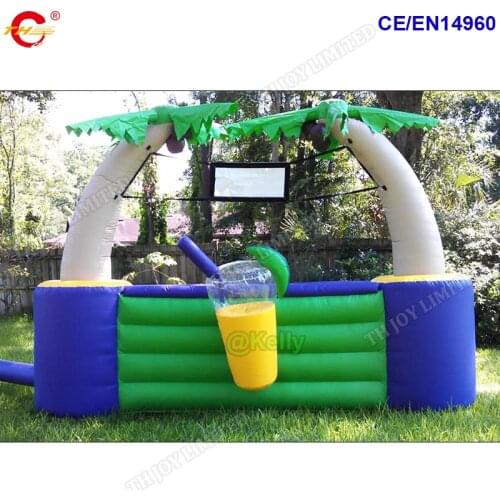 Free shipping beach food and drinking selling inflatable snack booth for sale, juice tiki bar inflatable food stand receiption