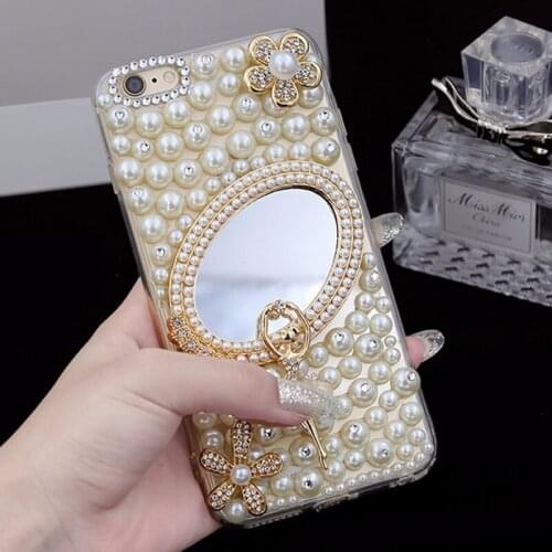 Hot Pearl Case For Samsung A72 A52 A32 A12 A02 Luxury Diamond Soft Stand Cover For Samsung Galaxy A 72 52 32 12 02 Diamond Case