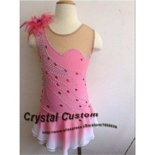 Ice Figure Skating Dress For Kids Fashion New Brand Competition Figure Skating Dresses Crystal Custom DR3614