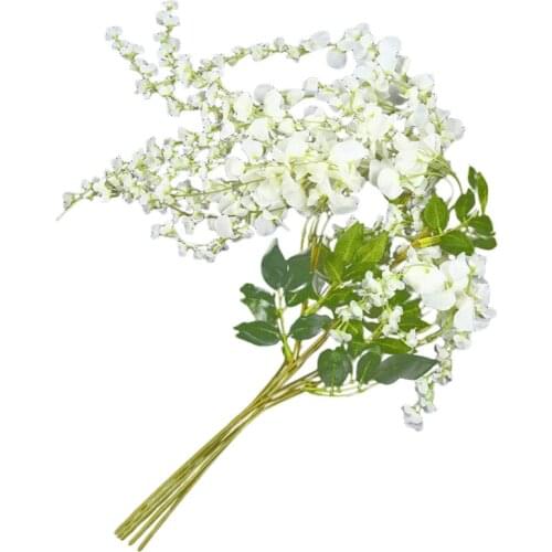 Artificial Silk Wisteria Vine Ratta Silk Hanging Flower Wedding Decor,6 Pieces