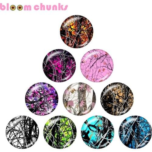 Cabochon jewelry Flat Back Making Findings Round Glass Leaves Branch Pattern Country Girl Blue Pink Bloom Chunks C1227