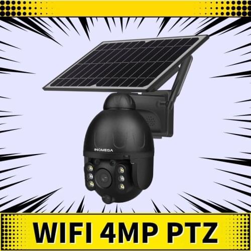 INQMEGA WIFI 4MP PTZ Solar Surveillance Camera Outdoor Wifi 360 Split Installation Motion Detection Monitoring
