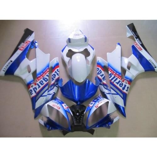Injection molding free 7 gifts fairing kit for Yamaha YZF R6 06 07 white blue fairings set YZFR6 2006 2007 FS22