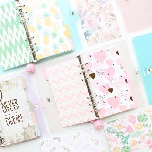 Domikee cute kawaii glitter transparent PVC binder notebooks office school refillable binder agenda planner organzier stationery