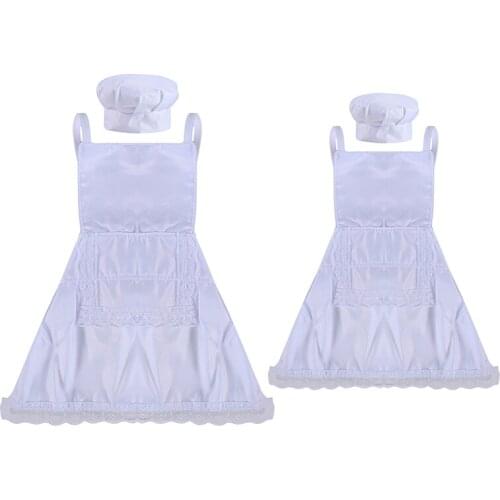 Cute Baby Chef Apron & Hat For Kids Costumes Chef Baby White Cook Costume Photo Photography Prop Newborn Hat Apron