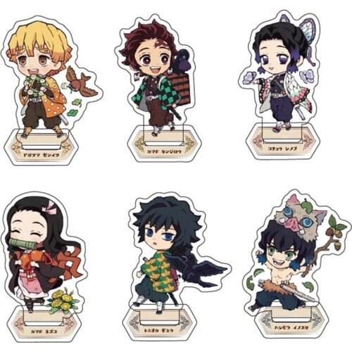 Cartoon Anime Demon Slayer: Kimetsu No Yaiba Acrylic Stand Model Nezuko Zenitsu Anime Figure Desktop Stand Decoration