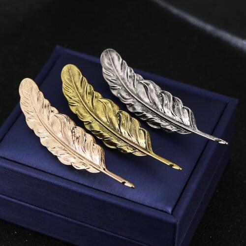 I-Remiel Top Quality Men Simple Glod Feather Brooch Pin for Mens Coat Suit Shirt Collar Fashion Clothing and Accessories