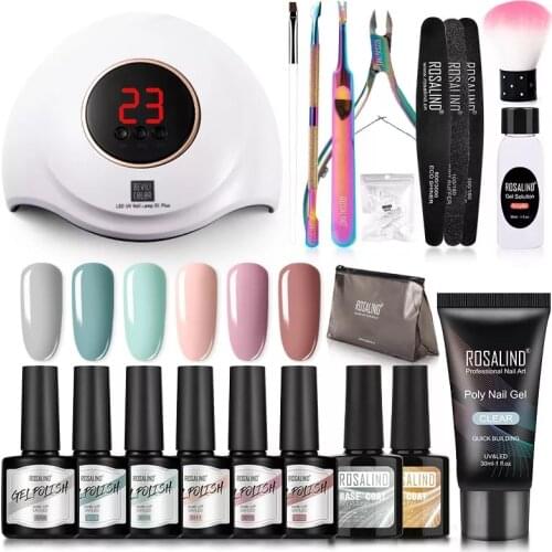 ROSALIND Manicure Set for Nail Kit Gel Varnishes Polish Set with 36W LED UV Lamp Machine Nail Tools Gel Nail Polish Set