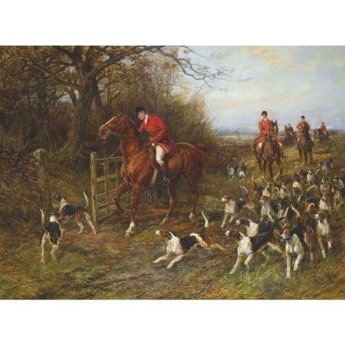 Wall art Paintings by Heywood Hardy Hunter and dogs landscapes hand painted artwork oil on Canvas