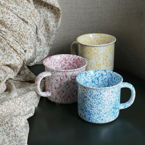 Nordic ins style large-capacity color ink dot ceramic coffee cup small fresh adult mug milk water cup