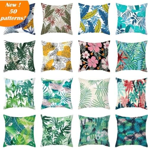 2021 New Hipster Modern Hand Painted Tropical Leaves Cushion Cover Nordic Decorative Pillows Case Couch Throw Pillows Home Decor