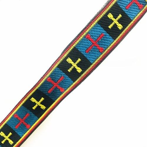 NEW 25MMX10yard/pack Cross geometry stitching Handmade Polyester Jacquard woven Ribbon Lace