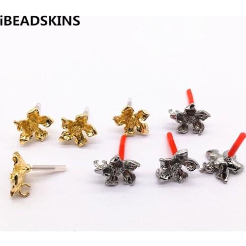 New arrival! 16mm 100pcs Flower-shape Stud earring,earrings accessories,Earring parts,for hand Made Jewelry Earring DIY