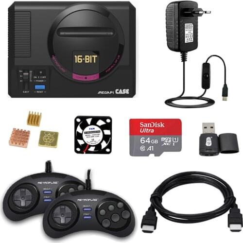 Original Retroflag MEGAPi CASE MD With Fan Heat Sink Cooler For Raspberry Pi 3 Model B 3B