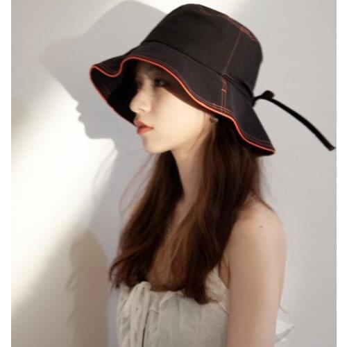 New Fashion Women Summer UV Protection Sun Hats For Female Lace Up Bucket Hat Outdoor Traveling Beach Caps