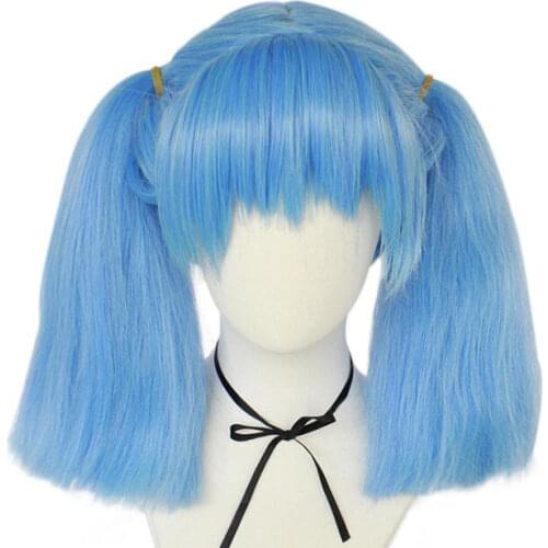 Anime Sally Face Ponytails Wig Cosplay Costume Heat Resistant Synthetic Hair Sallyface Blue Short Wigs