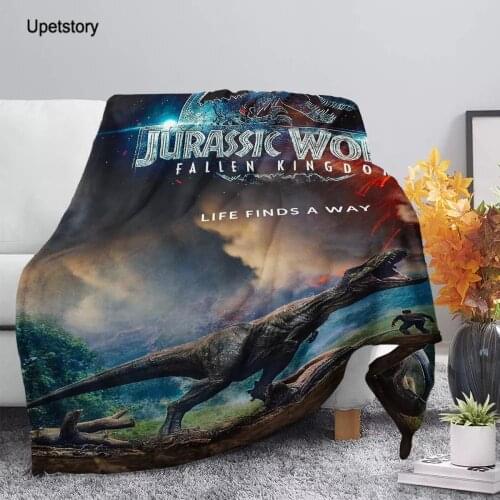 Upetstory Spring/Autumn Sofa Blanket 3D Dinosaur Print Throw Blanket Sherpa Fleece Animals Adults Kids Warmth Bedroom Blankets