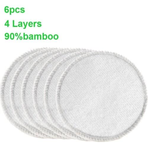 6PCS Reusable Bamboo Breast Pad Nursing Pads For Mum Washable Pregnant 12cm Breastfeeding pads