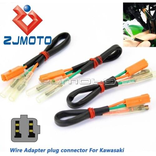 Motorcycle Indicator Connector Turn Signals Wire Plug Adapter For Kawasaki Z125 Z250 Z300 Z650 Z900 KLE650 KL650E KLZ1000 ZR750