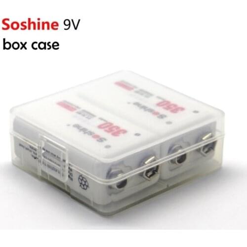 Soshine 2x9V Battery Storage Box Case 9v Battery Holder Case Box