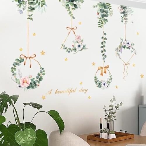 Modern Wall Stickers Flowers Teenager Living Room Bedroom Decor Aesthetic Wedding Room Decoration Self-adhesive Wallpaper Poster