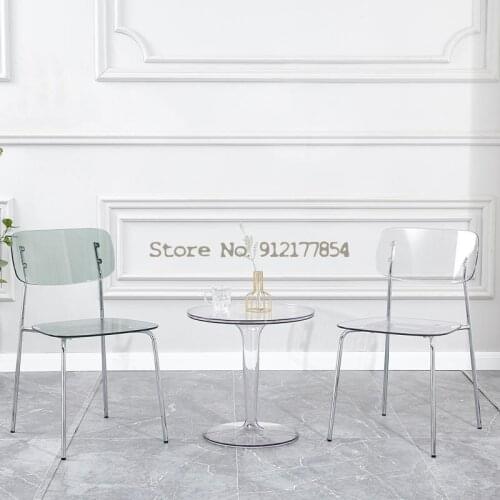 Nordic modern minimalist net red ins style dining chair acrylic transparent backrest stool fashion photo makeup negotiation chai