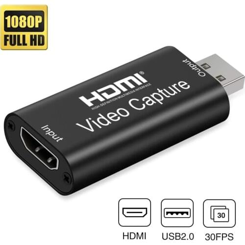 Video Card Capture UVC from HDMI compatible Xbox PS4, Wii U to USB2.0 for Windows, MAC, Linux OS,real-time streaming 1080P30fps