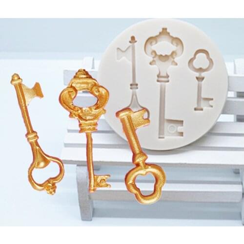 Vintage lock key lace Resin silicone mold kitchen Baking decoration tool chocolate cake Mousse bread dessert fondant mold M099